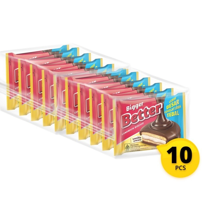 

( Satu Pack isi 10 ) Better Bigger Sandwich Biscuit 27gr Rencengan