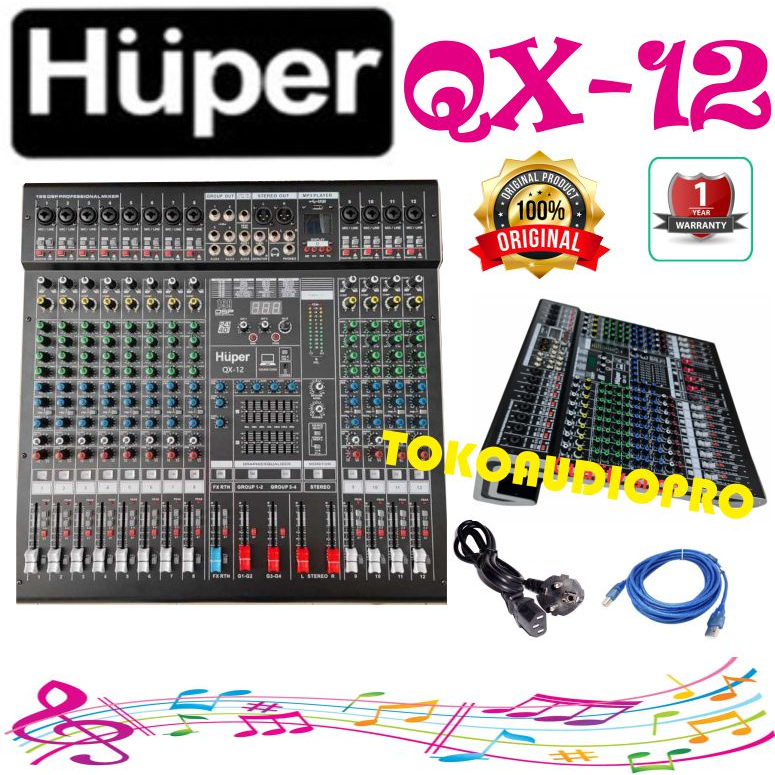 Mixer Huper QX12 12-Channel Mixer Audio with Bluetooth huper QX-12
