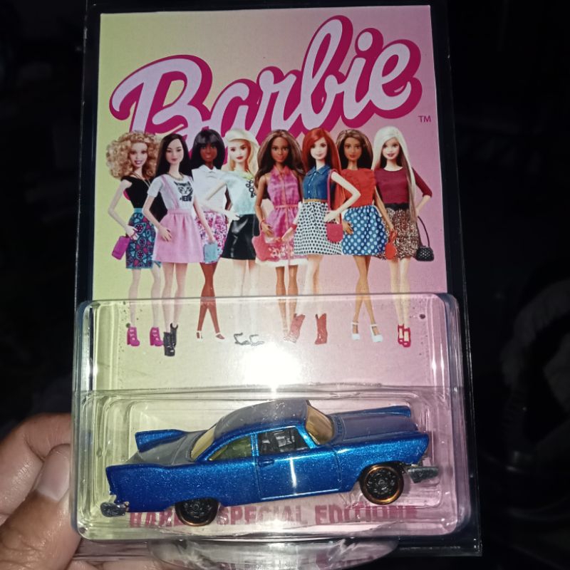 Custom Card Barbie Plymouth Fury Blue Hw Hot Wheels Hotwheels Free Protector Bday Gift Hadiah Souven