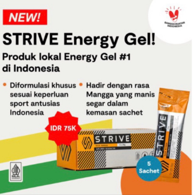 

STRIVE Energy Gel Rasa Mangga 1 Box isi 5 sachet