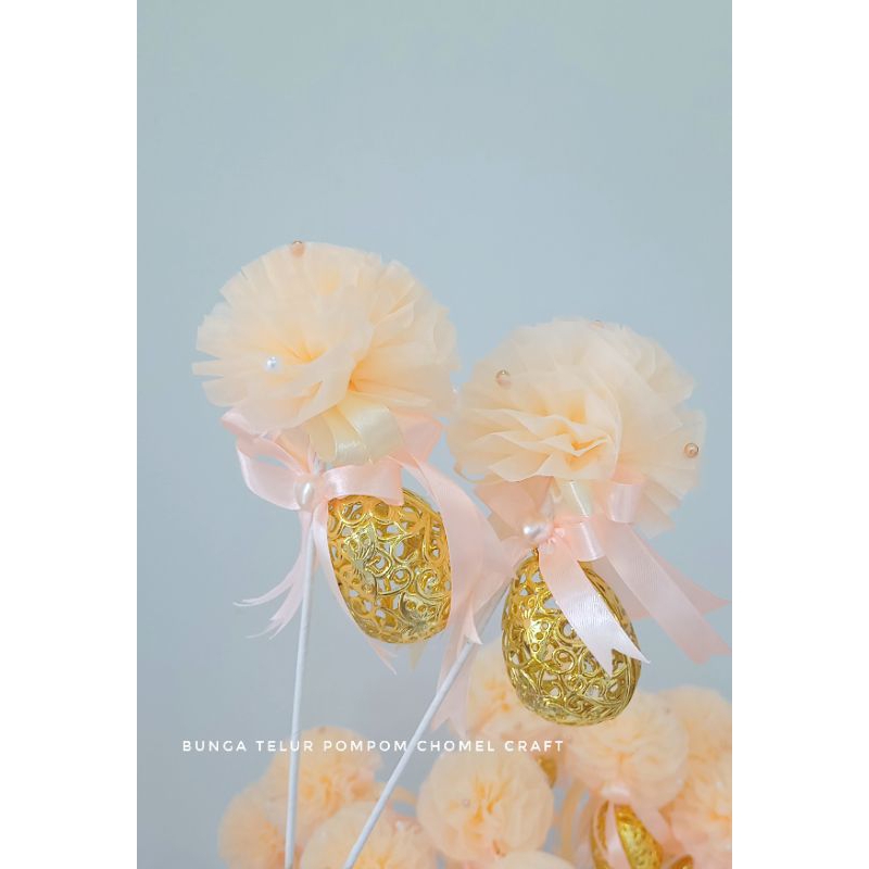 Bunga Telur Pompom Kerawang (tissue)