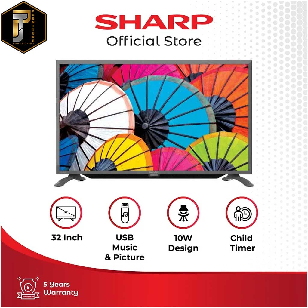 HD TV 32 Inch 80 cm / Sharp LED Digital USB TV 2T-C32DD1i Murah Pontianak