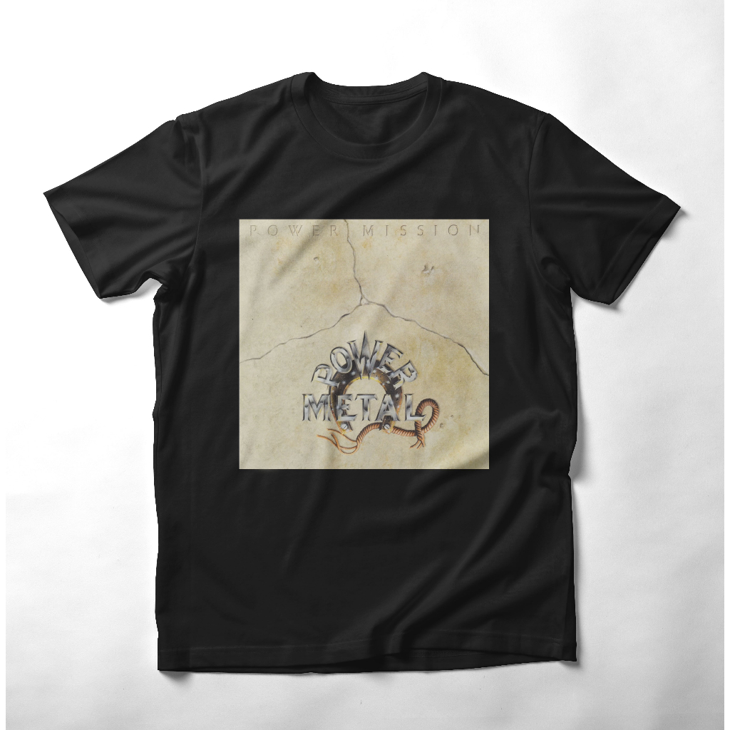 Kaos POWER METAL POWER MISSION Tshirt Music Band Metal Kaos Distro Pria