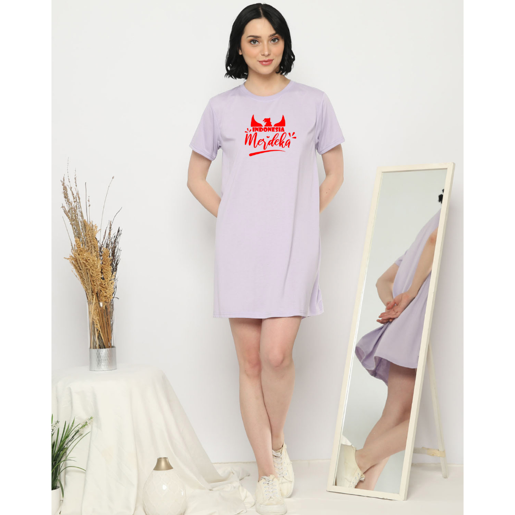 YOURSTYLE1119 - BASIC MINI MERDEKA INDONESIA TUNIK OVERSIZE TSHIRT KEKINIAN OVERSIZE