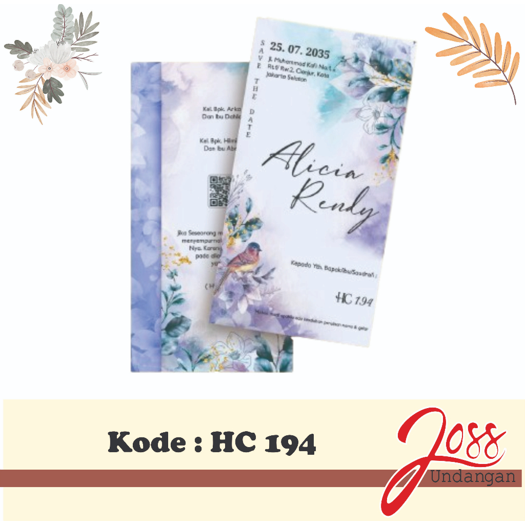 Blangko Undangan Pernikahan HC 194 Harga Murah Gratis Katalog