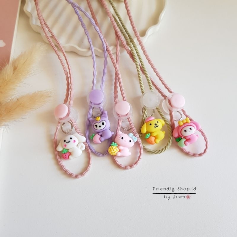STRAP MASKER ANAK PEREMPUAN - DEWASA 2 IN 1 Cinamonroll Fruity - Kuromi
