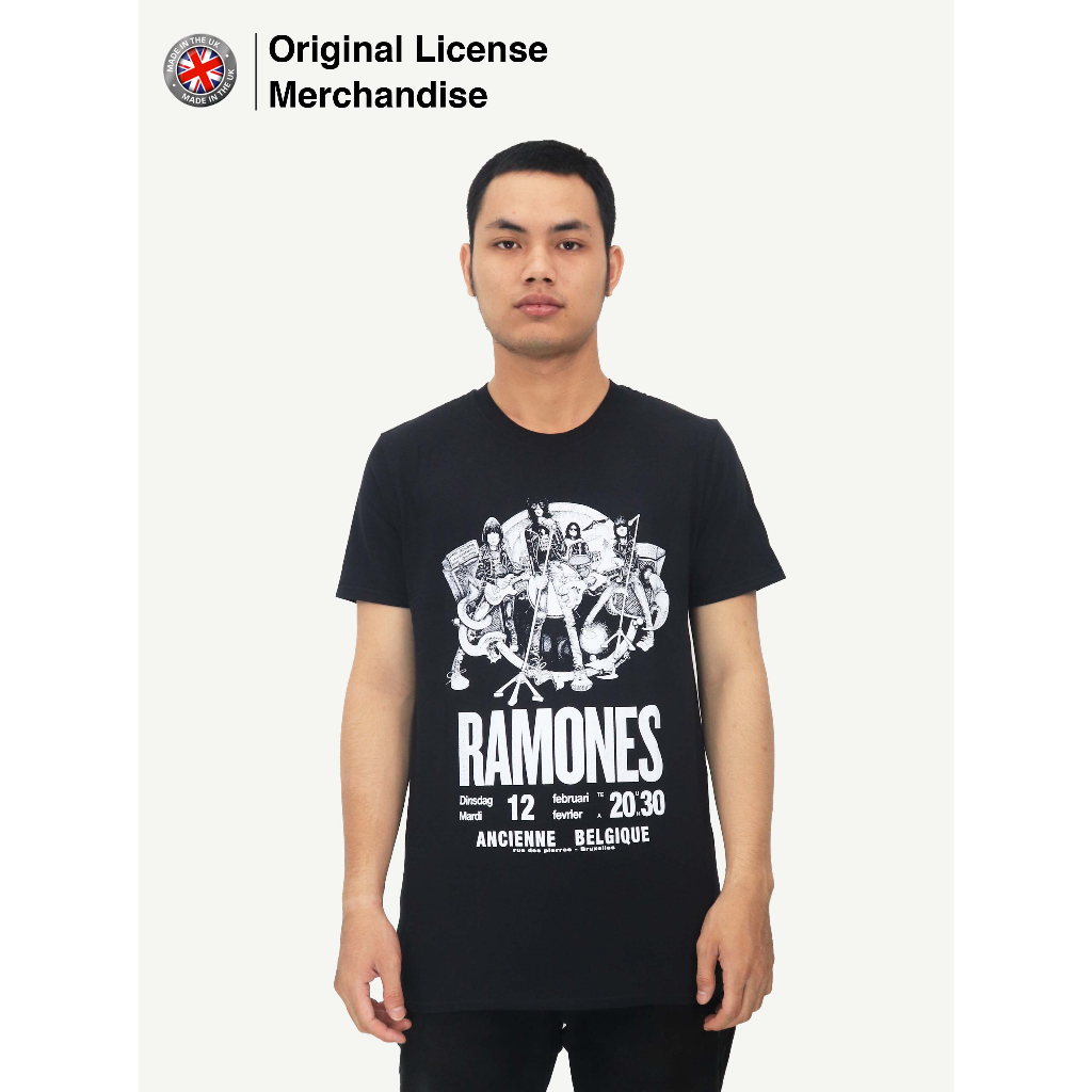 RAMONES Belgique Kaos Band Musik Pop Punk Rock Original Impor Official Licensed Merchandise