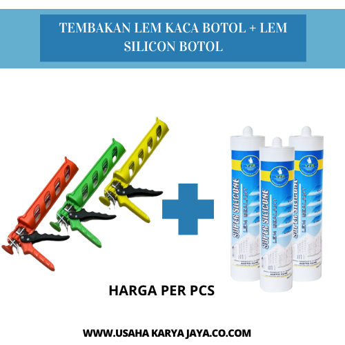 Lem Kaca Silicon Botol + Alat Temabakan Lem YOZURI Original Terbaru Lem Seaant Silicone Silent Aquar