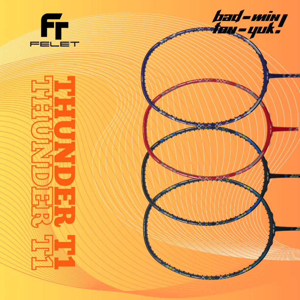 Felet Thunder T1 35 LBS Raket Badminton Bulutangkis Original