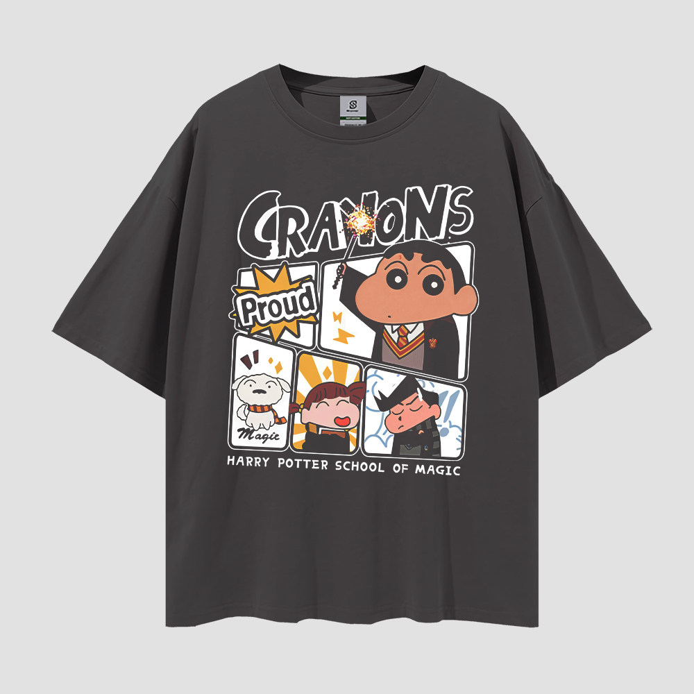 Crayon Shin-Chan Harry Potter Vintage T-shirt Style Oversize tee