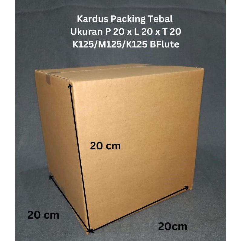 

Kardus Packing Tebal P20 cm x L20 cm x T20 cm Bahan K125/M125/K125 BFlute