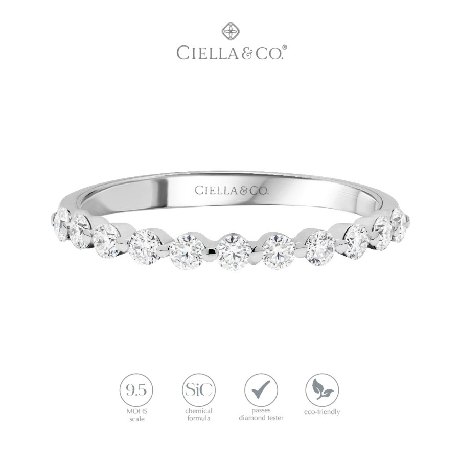 Ciella & Co - Essel Emas Stacking Listring Cincin Tumpuk Moissanite