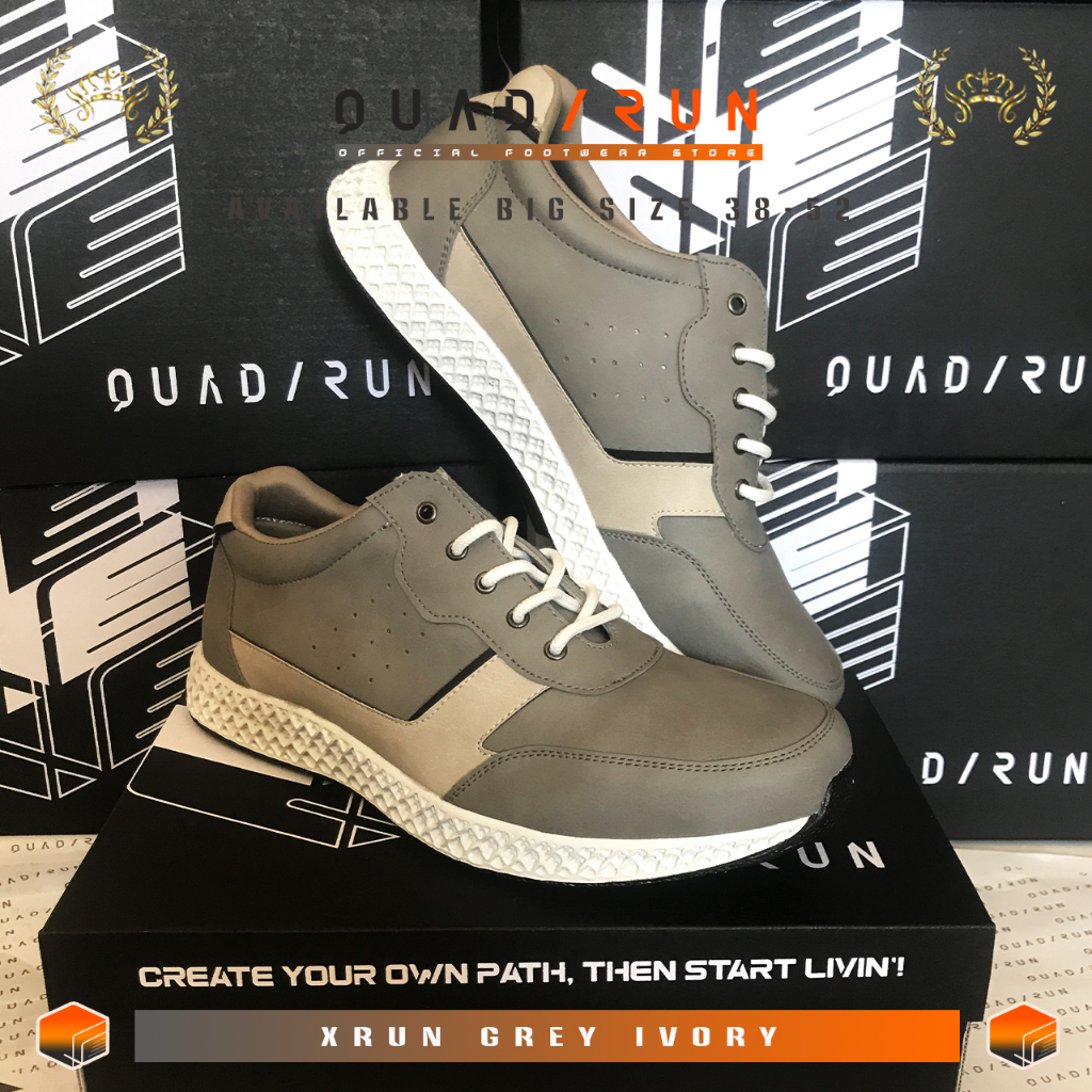 Sepatu Olahraga Pria Training Gym Coach Latihan Jumbo Ukuran 45 46 47 48 Quadrun Xrun Lentur Berpori