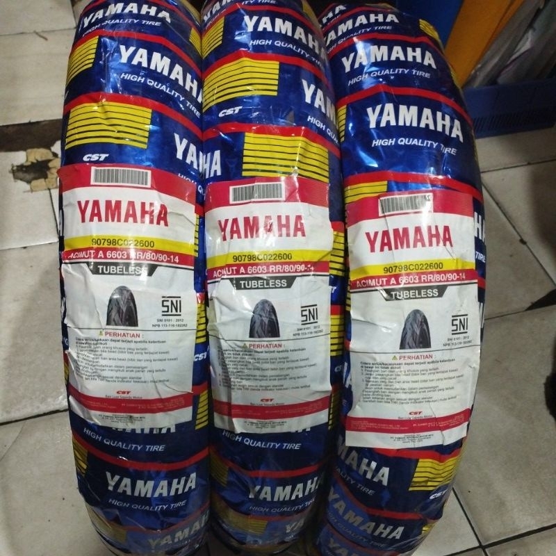 Ban luar tubeless yamaha matic depan / belakang 80 90 14 original yamaha