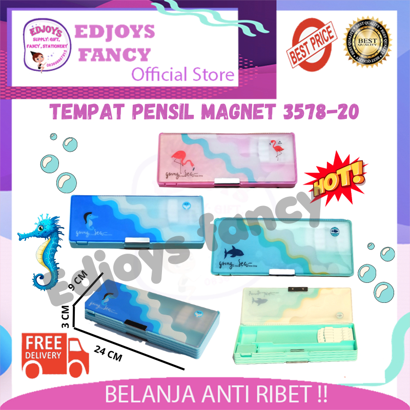 

Xiaolingjing tempat pensil magnet aesthetic lucu anak sekolah kotak pensil magnet lucu murah aesthetic sea horse animal dolpin flamingo 3578