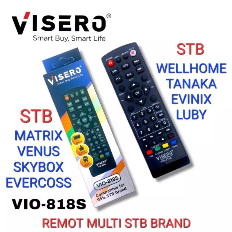 Remot Multi SET TOP BOX DVB T2 VISERO VIO 818S