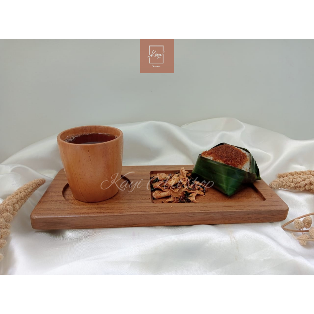 Tatakan Gelas Kayu Persegi Panjang Aesthetic