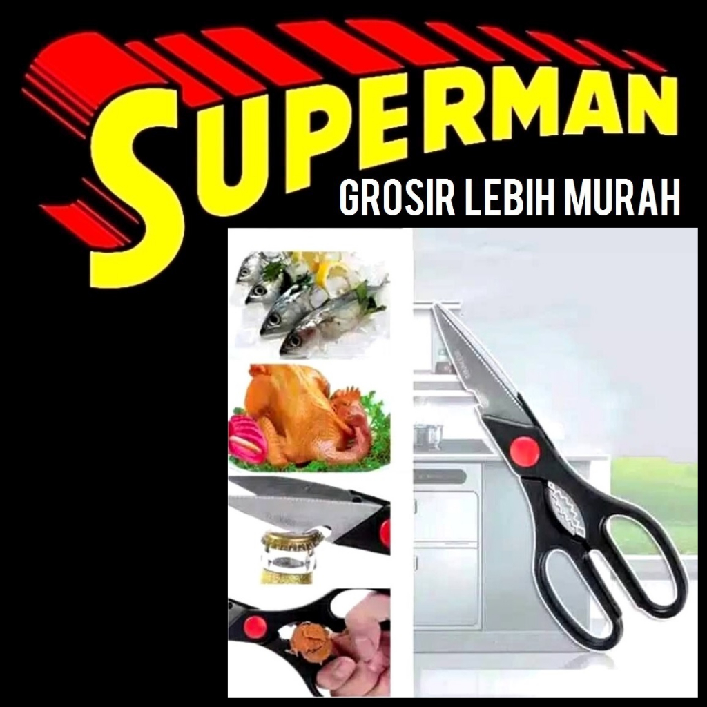 

(J12) GUNTING DAPUR universal Stainless Steel pembuka botol kertas kain superman jogja supermanjogja