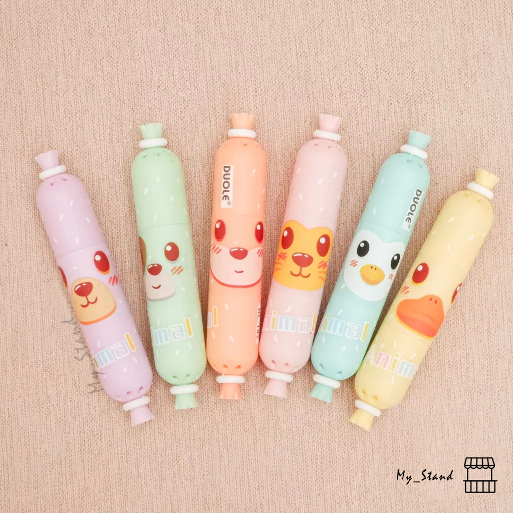 

Highlighter 3D Duole DL-102 Sosis 1 Set Spidol Pastel Marker Sausage Textlighter Fast Food Textliner Junk Food Makaron Pastel Penanda Halaman Buku