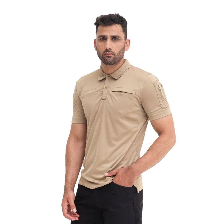 KAOS EIGER POLO LENGAN PENDEK TACTICAL LEZERNO POLO SS - Khaki 7844