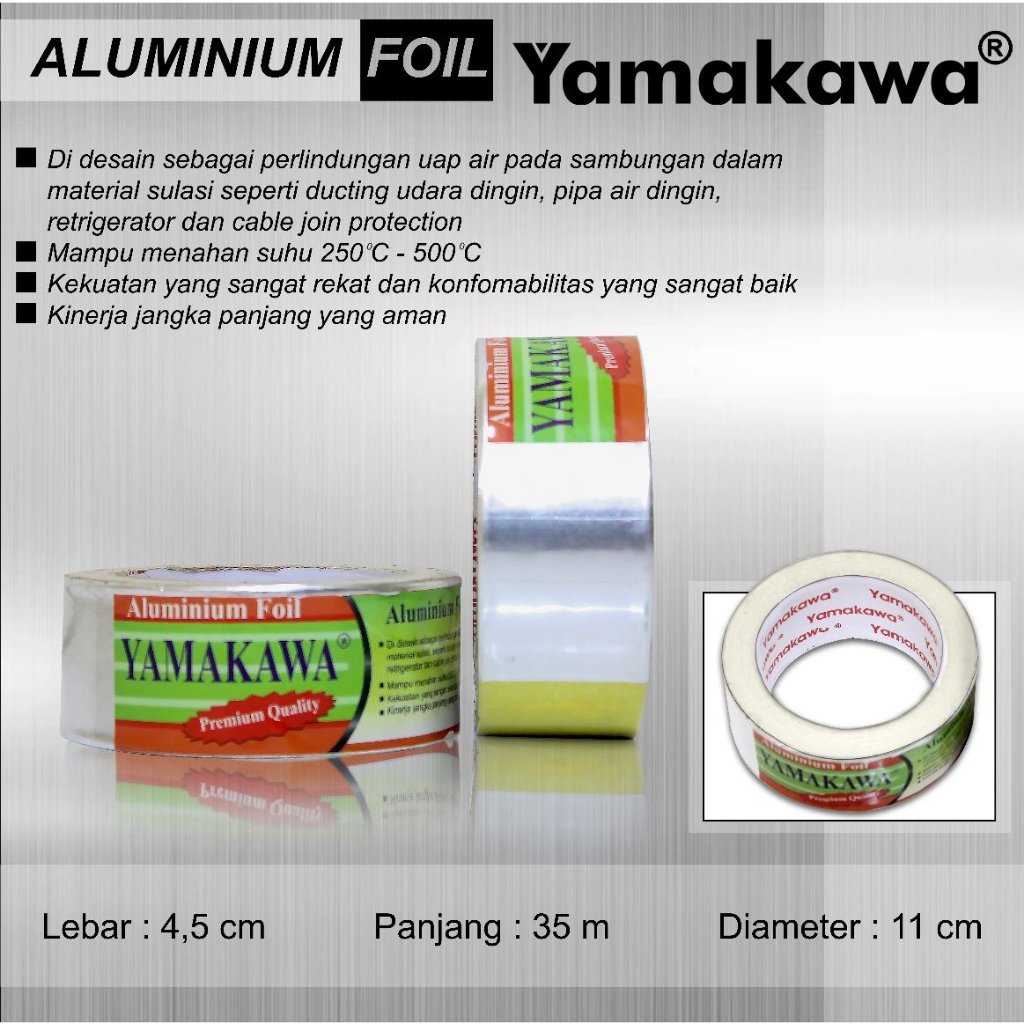 

ISOLASI ALUMINIUM FOIL / Tape Lakban Solasi TAHAN PANAS / ANTI BOCOR