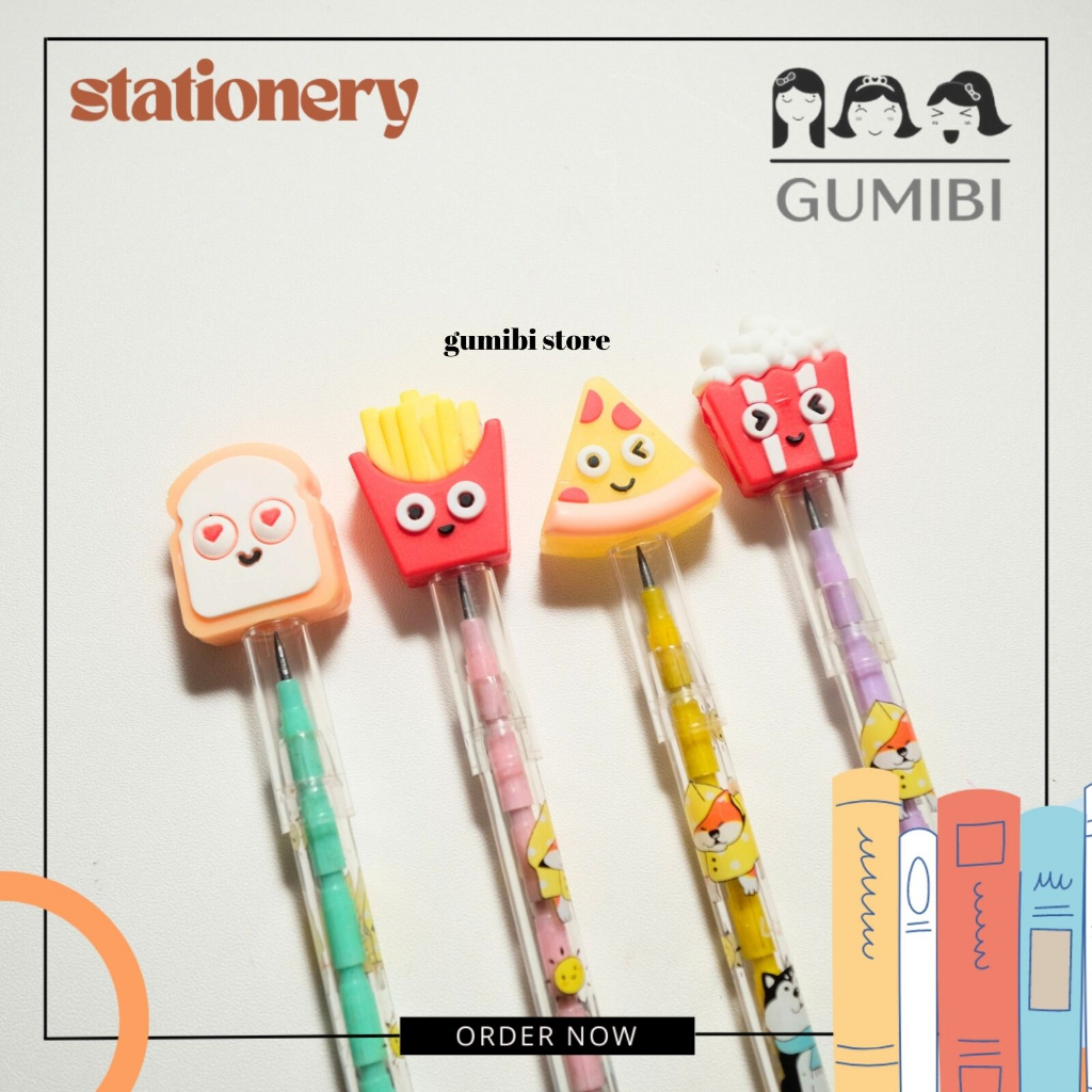 

PENSIL SUSUN BENSIA PELURU FAST FOOD BURGER COLA EMOT pensil lucu anak