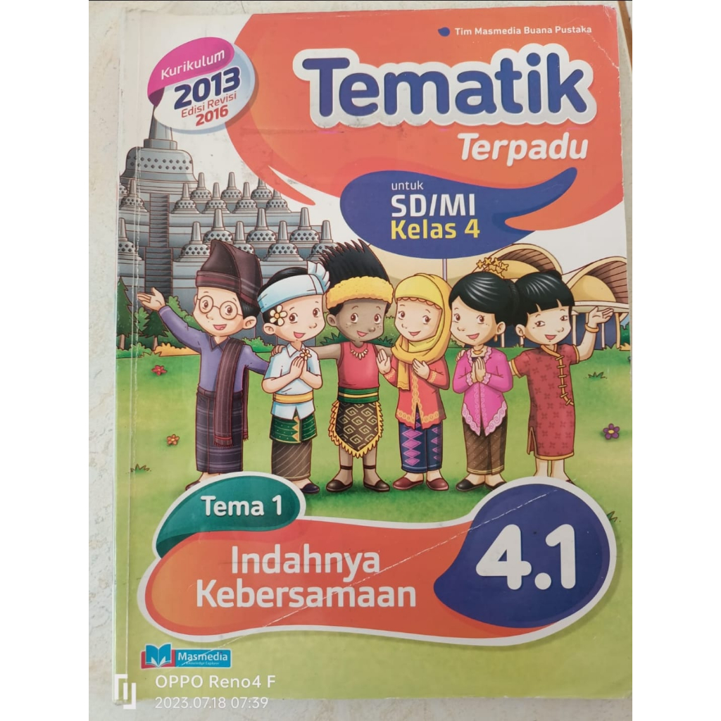 Tematik terpadu Tema 1 / 2 / 3 / 4 / 5 / 6 / 7 / 8 /9 kelas 4 SD / MI Masmedia