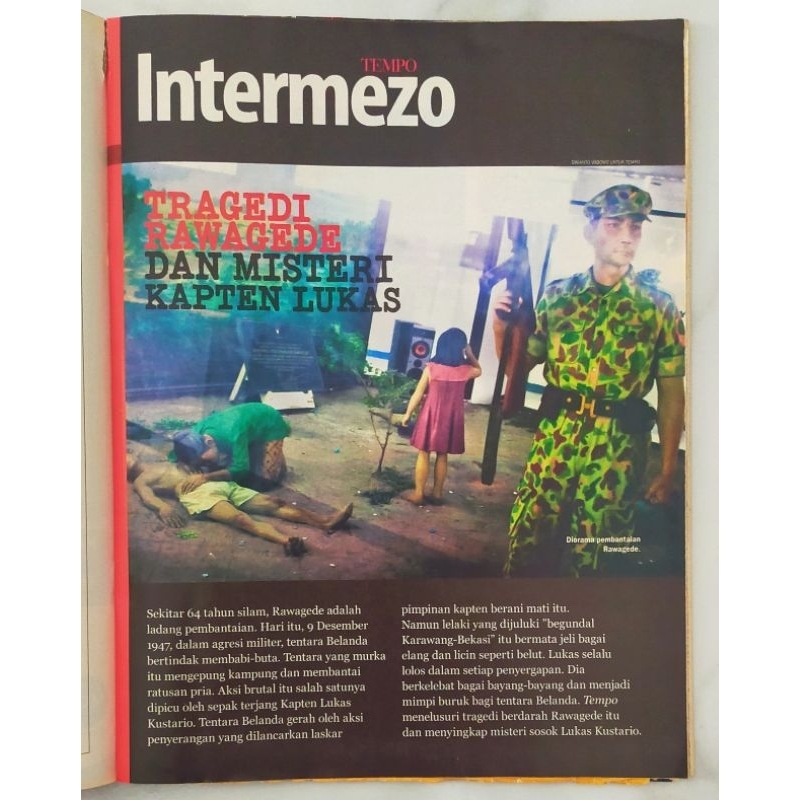 Majalah Tempo 10 Oktober 2011 - Intermezo : Tragedi Rawagede & Misteri Kapten Lukas