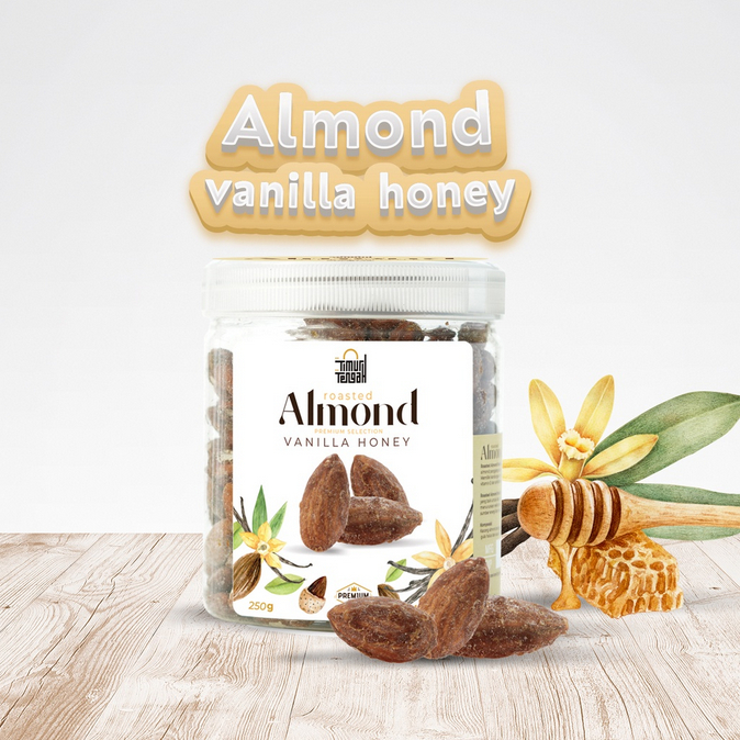 

Kacang Almond Vanilla 250g Timur Tengah High Quality