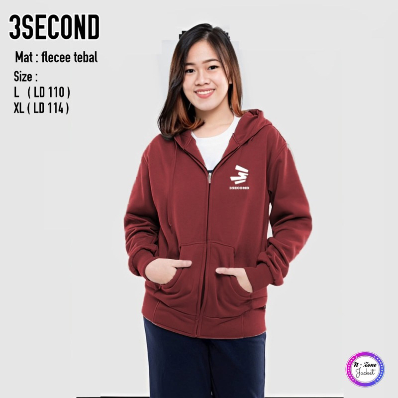 JAKET HODDIE 3SECOND WANITA L XL XXL