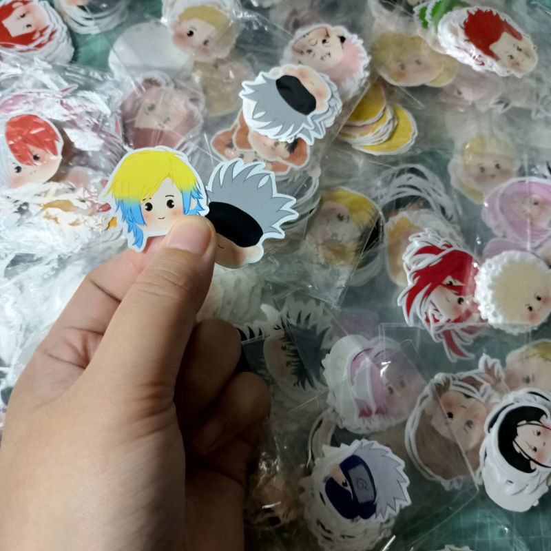 

(ISI 10 BUAH) STICKER ANIME ANTI AIR KARAKTER CHIBI HAIKYUU JUJUTSU KAISEN HUNTERXHUNTER AOT