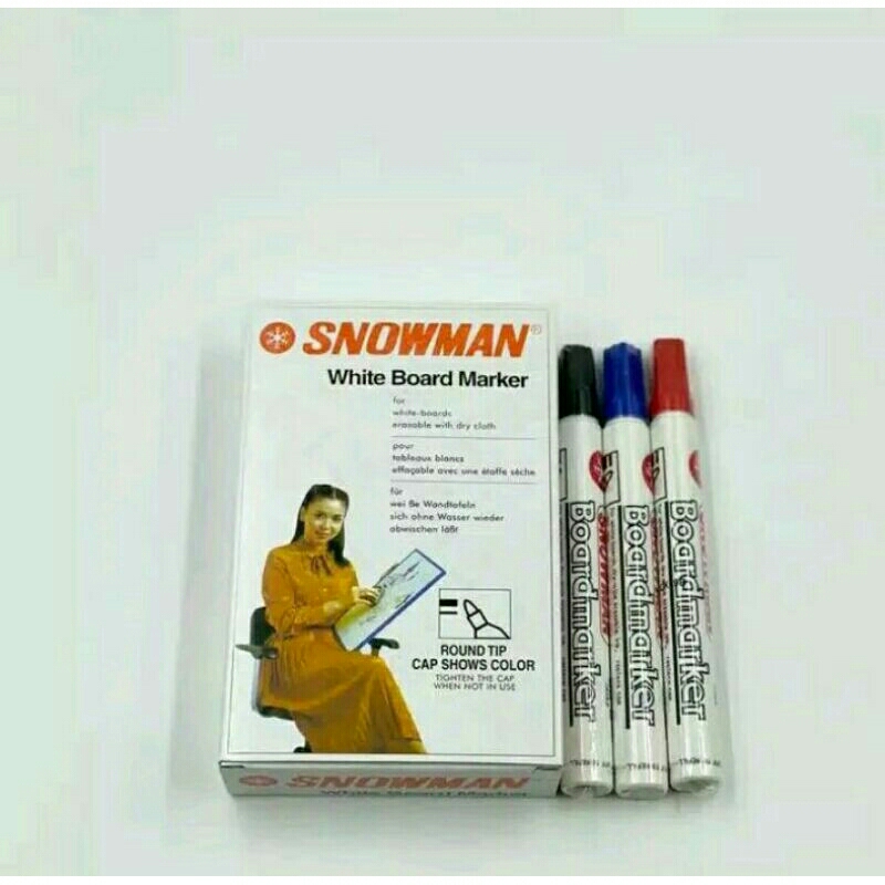 

SPIDOL WHITE BOARD SNOWMAN WARNA HITAM MERAH BIRU