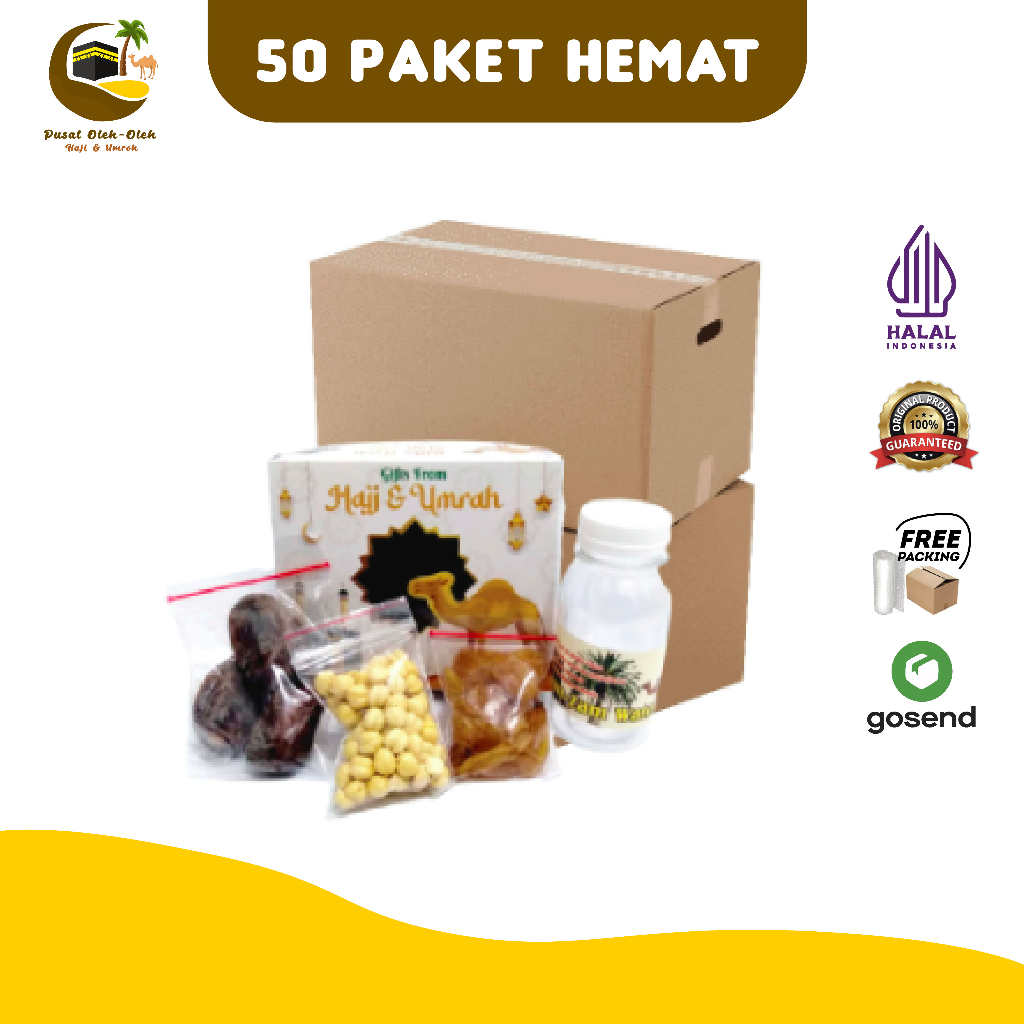 

Paket Oleh-oleh Haji Umroh Hemat isi 50 Box