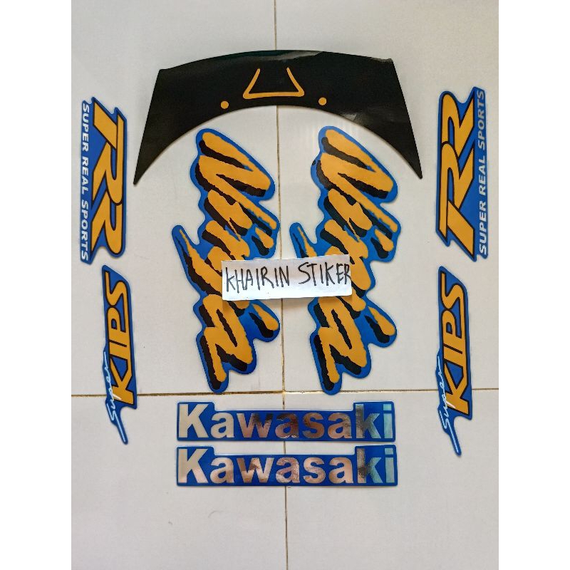 striping stiker ninja rr old 2008 2009 hitam biru