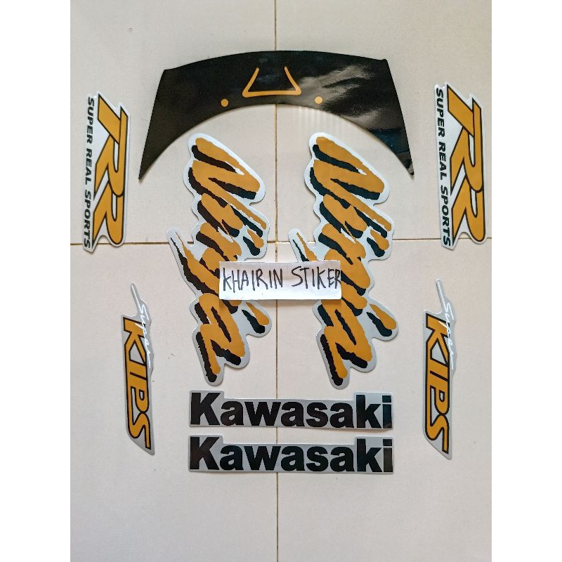 striping stiker ninja rr old 2008 2009 hitam silver