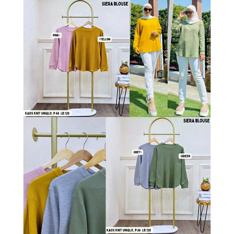 Atasan Wanita Knit Uniqlo Siera Blouse