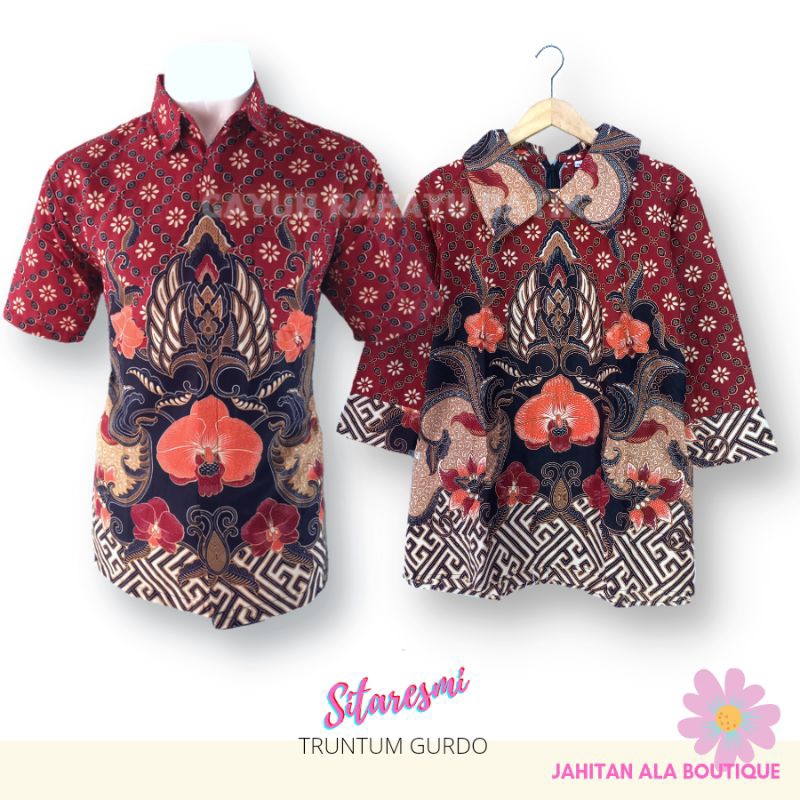 COUPLE SITARESMI - Sarimbit Batik Model Atasan,  Seragam Batik Kantor Kerja, Seragam Sinoman, Couple