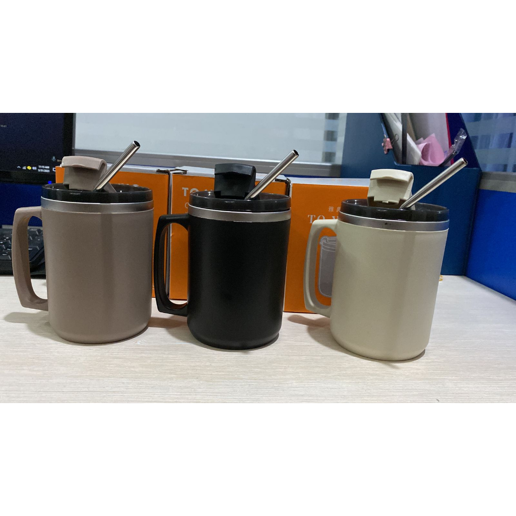 mug cofee stainless sedotan tahan panas dingin