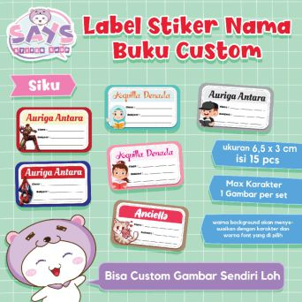

STICKER MATA PELAJARAN KARAKETER/ LABEL BUKU CUSTOM/ STICKER LABEL BUKU