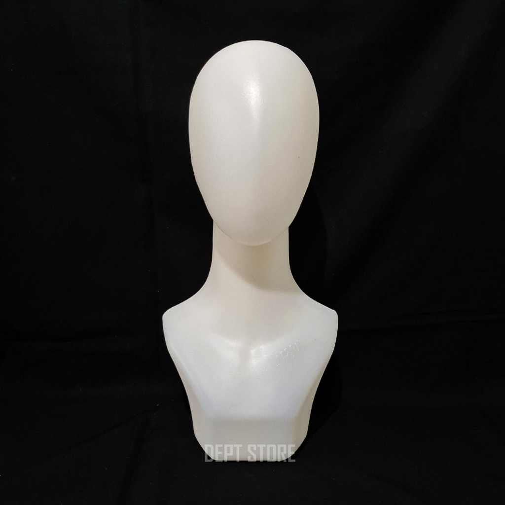 Manekin Kepala Alien Putih Bening Dewasa Tanpa Wajah Plastik Display