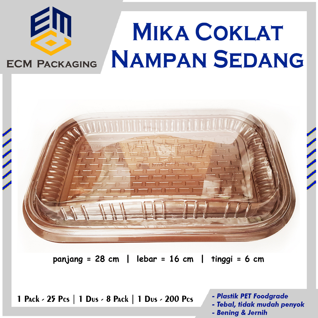 Mika Nampan Coklat Sedang / Mika Nampan Kue (25 pcs)