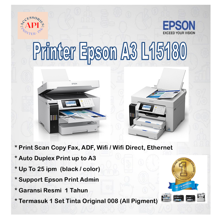 Printer Epson EcoTank L15180 L 15180 A3 Wi-Fi Duplex Multi-Function Epson Print Admin