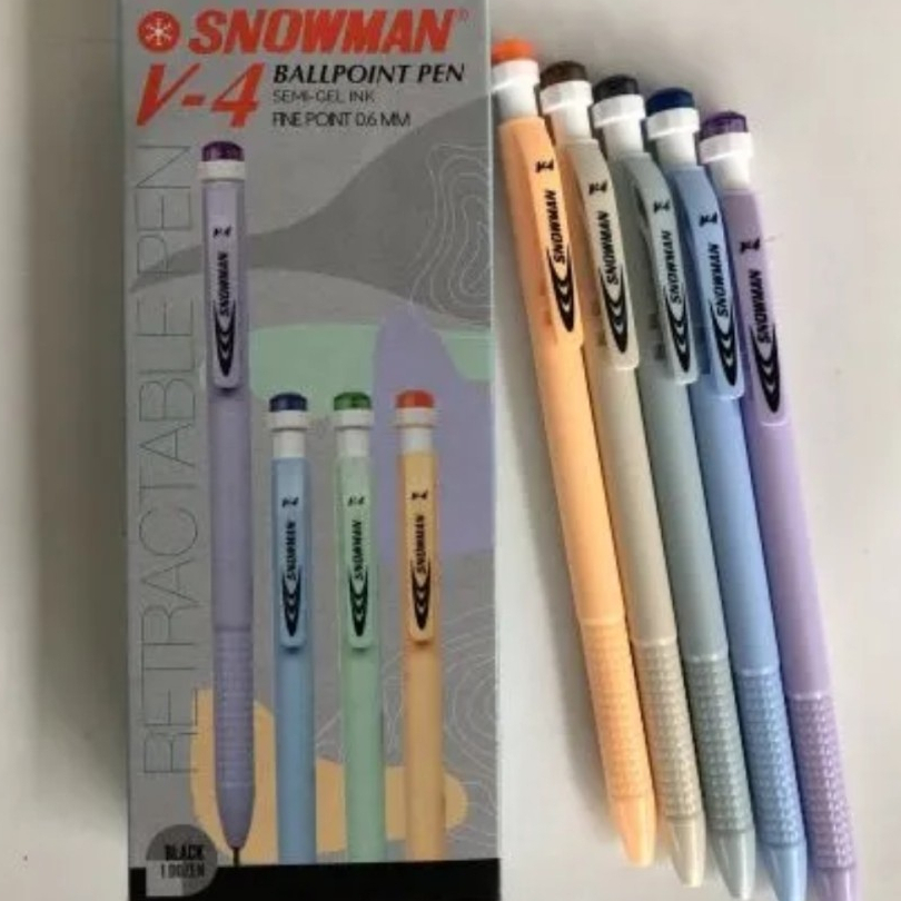

AT Pulpen / pena Snowman V4 Semi-Gel Ink 0.6mm Black / Hitam