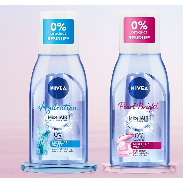 NIVEA Micellar Water MicellAIR Skin Breathe 125ml / 200ml - Pearl Bright White / Hydration - BPOM Pe