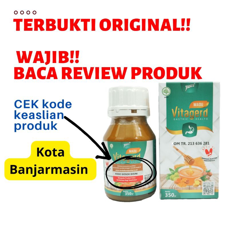 Madu Vitagerd Madu Herbal Obat Asam Lambung  Maag Gerd Vertigo Sesak Nafas Begah Kembung Sendawa Ori