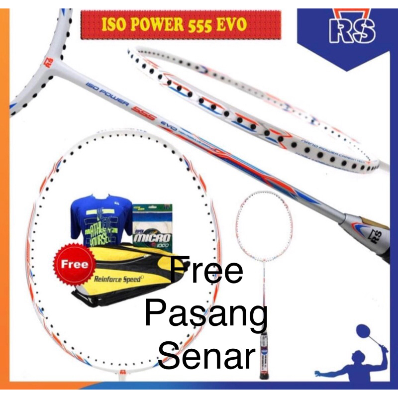Raket Badminton Reinforce speed RS Iso Power 555 Evo