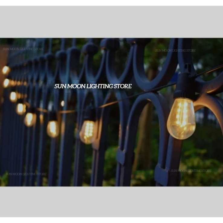 Lampu gantung waterproof solar cell kabel fiting led tenaga surya