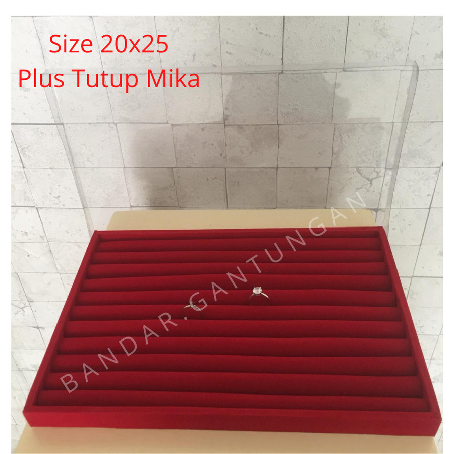 Display Cincin Nampan Cincin Kotak Cincin Pajangan Cincin Display Aksesoris Kotak Cincin Bludru +