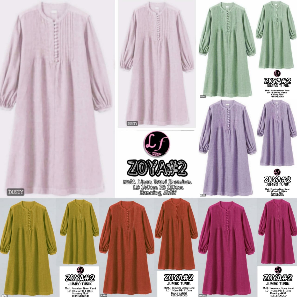 Zoya #2 Tunik Super Jumbo LD 140 Atasan Wanita Polos Suju 7XL Busui Premium