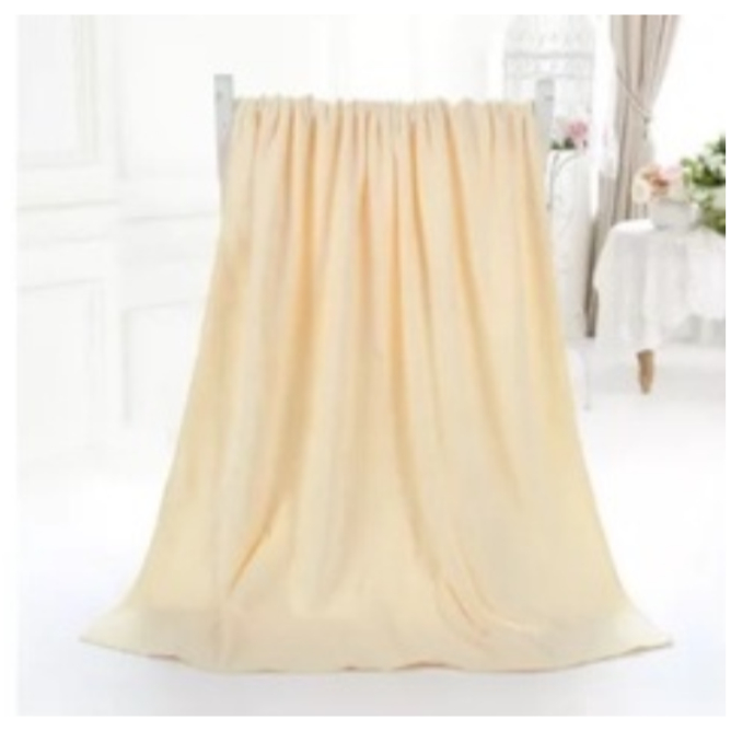 TBOSS [80X150cm] Handuk Mandi Extra Besar Dewasa Handuk Polos Serat Air Microfiber-KUNING 70X140cm